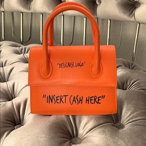😍😍 Cute INSERT CASH HERE SLOGAN mini tote